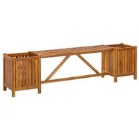 Banc de jardin avec jardinières acacia massif foncé Sikash