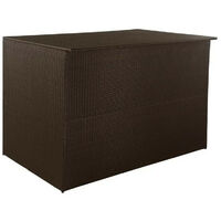 Coffre de rangement jardin résine tressée marron Zamen