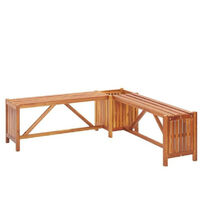 Banc de jardin avec jardinière acacia massif clair Tulak