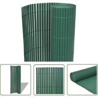 The Living Store Clôture de jardin Double face PVC 90 x 300 cm Vert - Clôture De Jardin - Clôture Pvc - Clôture Verte - Clôture Decorative - Barriere Jardin