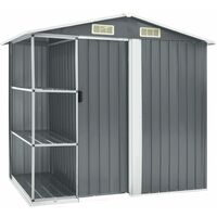 Abri de jardin avec étagère Gris 205x130x183 Fer