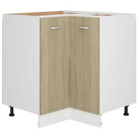 Les Tendances – Meuble d'angle bas de cuisine chêne sonoma 75,5x75,5x80,5 cm – 2 étagères – Portes extérieures – Entretien facile