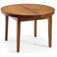 Table de repas ronde extensible en bois massif de Mindy Orka 120-170cm