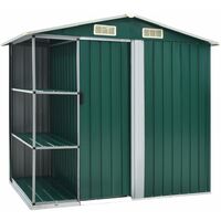 Abri de jardin avec étagère Vert 205x130x183 Fer