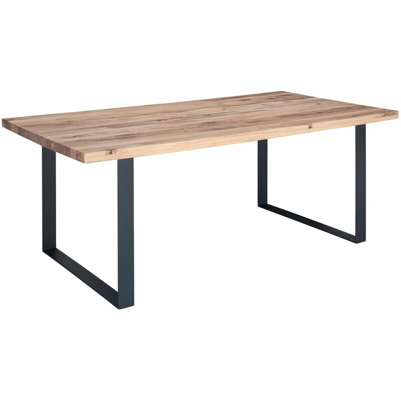 Tavolo di design con gambe e top in legno di cerro