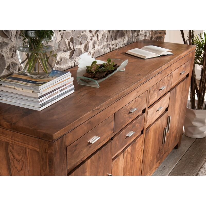 Credenza in legno di acacia miele dorato laccato 200x45x90 SHAMAN 41