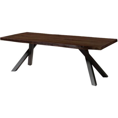 Tavolo da pranzo in legno di acacia 180x90x76 laccato marrone / gambe ad A antracite matt FREEFORM 5