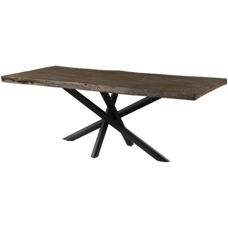 Tavolo da pranzo in legno di mango 220x100x76 laccato grigio / gambe mikado antracite matt FREEFORM 5