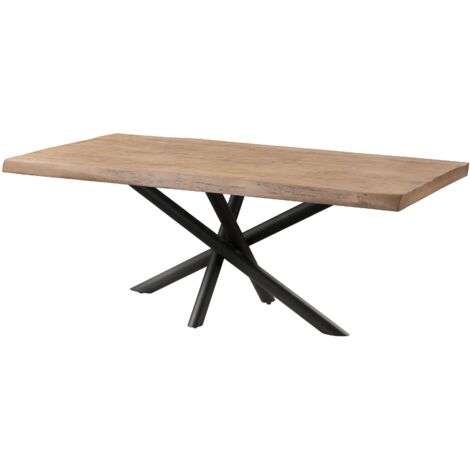 Tavolo da pranzo in legno di mango 180x90x76 laccato beige / gambe mikado antracite matt FREEFORM 5
