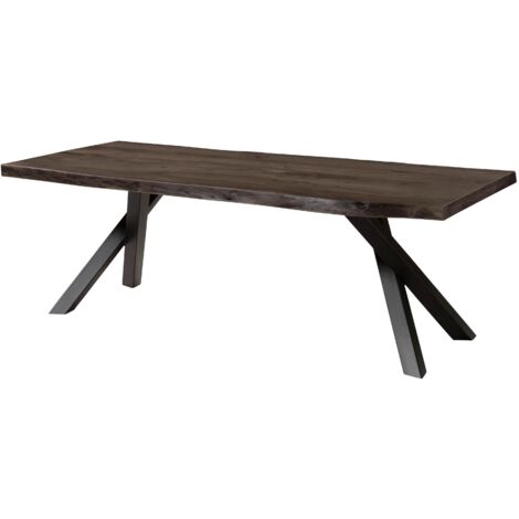 Tavolo da pranzo in legno di acacia 200x100x76 laccato grigio / gambe ad A antracite matt FREEFORM 5