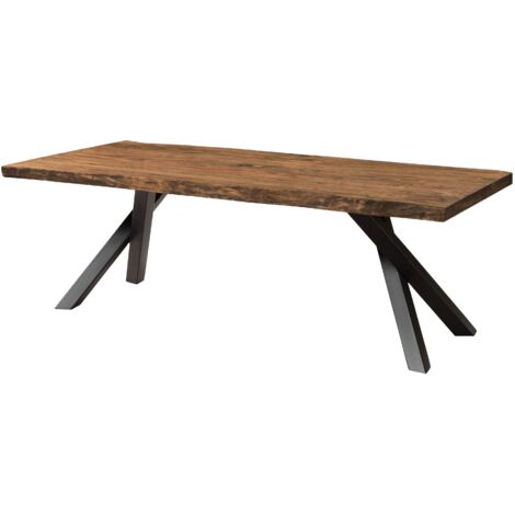 Tavolo da pranzo in legno di sheesham 180x90x76 verniciato naturale / gambe ad A antracite matt FREEFORM 5 (1/4)