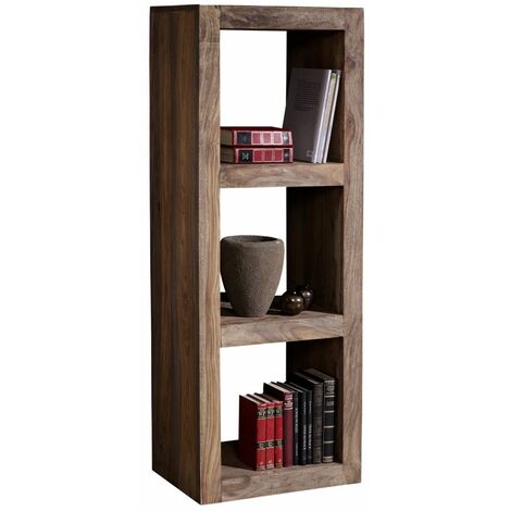 scaffale in legno di Sheesham / palissandro 78x40x195 Noce laccato DUKE