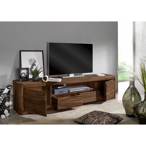 mobile TV in legno di Sheesham / palissandro 125x45x50 marrone