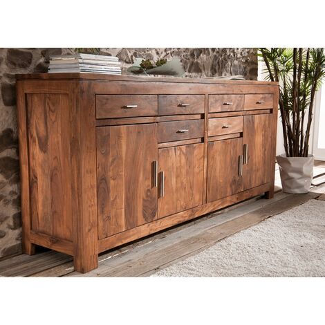 Credenza in legno di acacia miele dorato laccato 200x45x90 SHAMAN #41