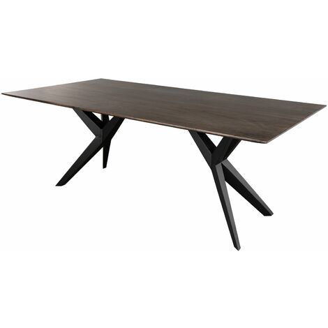 tavolo da pranzo in legno di Acacia 160x90x76 grigio scuro laccato SWISS EDGE 17