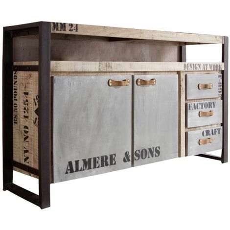 credenza in legno di Mango 145x40x85 mango naturale stampato FACTORY 143