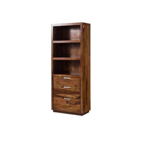 Duke #118 Credenza In Legno Massello Di Sheesham – Finitura Noce – 120x50x130 Cm – Consegnata Montata