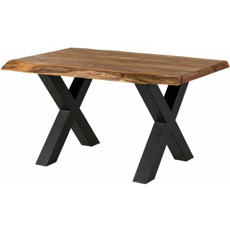 FREEFORM 5 tavolo da pranzo in legno di sheesham - verniciato natur / gambe in ferro X antracite matt 160x90