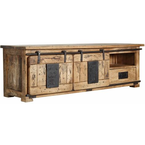 mobile TV in legno di Mango 160x45x50 mango naturale laccato RAILWAY 101