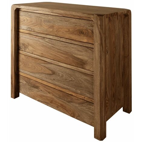 BUENO 1004 Cassettiera in legno di sheesham - oliato / marrone 96x50x90 (1/4)