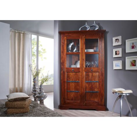OXFORD 410 Armadio angolare in legno di acacia - laccato / nougat 108x57x183