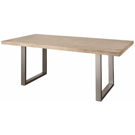 tavolo da pranzo in legno di Mango 160x90x76 sbiancato laccato RAILWAY 308