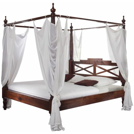letto a baldacchino in legno di Acacia 207x221 nougat laccato OXFORD 247 (1/4)