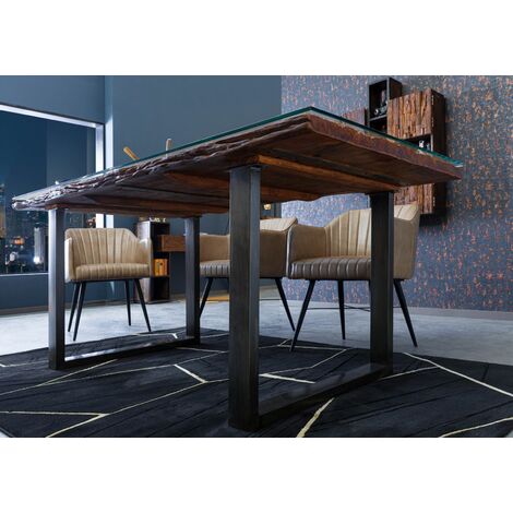 Tavolo da pranzo in legno di acacia legno riciclato 180x90x80,5