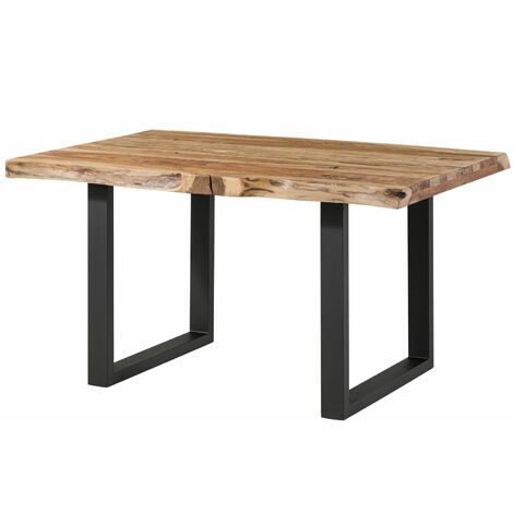 FREEFORM 5 tavolo da pranzo in legno di sheesham - sabbiato natur / gambe in ferro U antracite matt 160x90