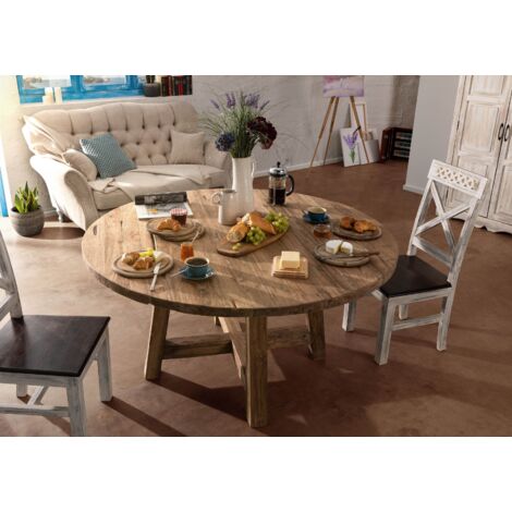 tavolo da pranzo in legno di Teak 120x120x78 naturale grezzo