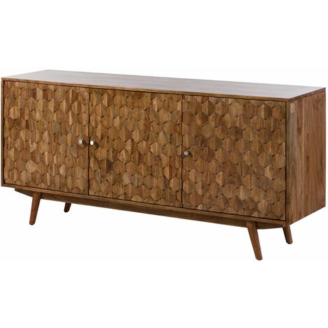 MOSAYK 110 credenza in legno di acacia laccato / natur 160x42x75 (1/4)