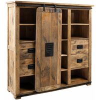 RAILWAY 162 Credenza in legno di mango - laccato / natur 142x45x147