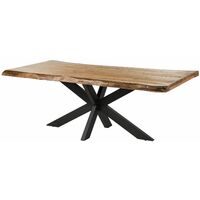 FREEFORM 5 Tavolo da pranzo in legno di mango - verniciato natur / gambe incrociate antracite matt 200x100