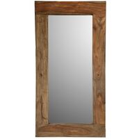specchio in legno di Sheesham / palissandro 115x3x60 grigio scuro oliato NATURE GREY 01
