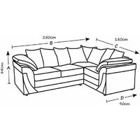 Lindol Luxury Corded RHF Corner Sofa - Black - Black