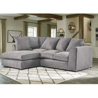 Mirana Modern Plush Velvet Corner LHF Sofa - Grey - Grey