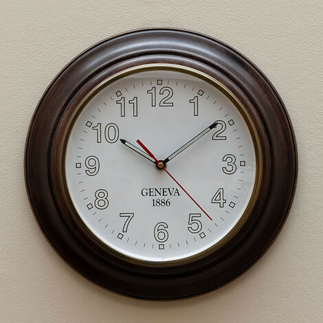 Horloge murale bois foncé manguier 28cm (1/4)