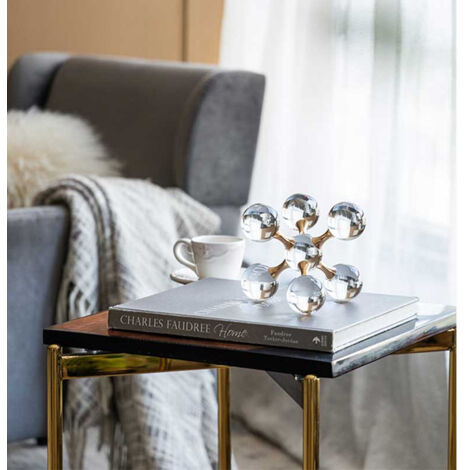 Décoration moléculaire métal verre 17cm (1/4)