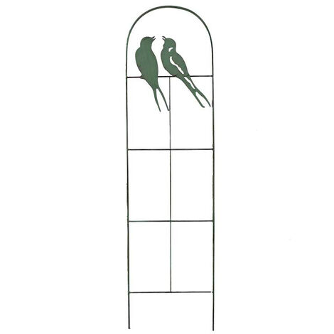 Treillage oiseaux vert métal 25x1x100cm