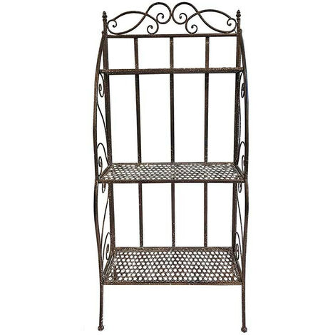 Etagère à plantes fer patiné 55x29x122cm (1/3)