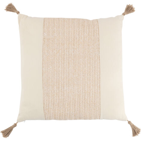 Coussin carré beige 45x45x10cm (1/5)