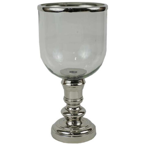 Grand photophore verre argent 18x18x10cm (1/2)
