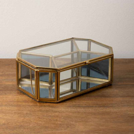 Boîte en verre bleuté 20x13x7cm (1/4)