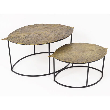 Ensemble de 2 tables basse Erable aluminium 96x60x46cm (1/2)