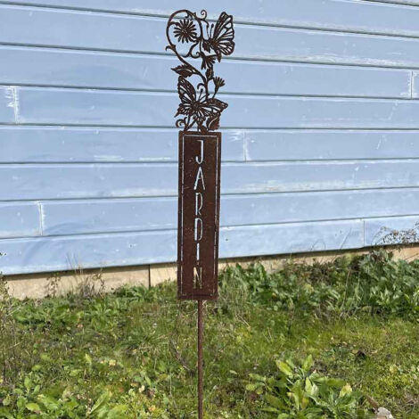 Pique jardin fer marron 10x1x71cm