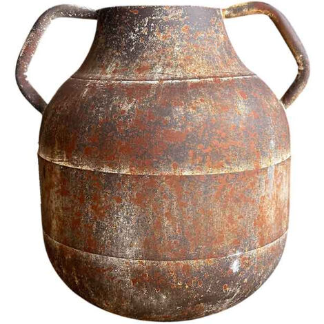 Vase fer marron patiné 29x25x28cm (1/5)