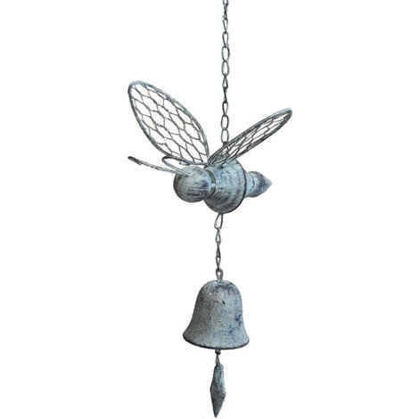 Clochette abeille blanc patiné 20x18x75cm (1/3)