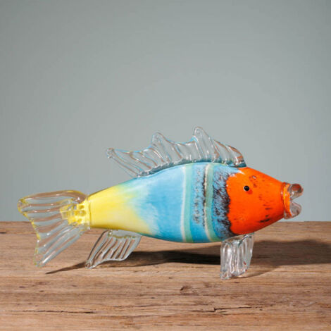 Statuette poisson allongé verre 17x31x6cm (1/5)