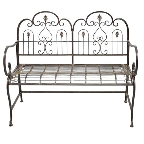 Banc jardin fer vintage 95x12x112cm (1/2)