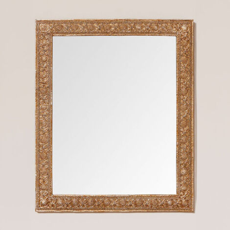 Miroir dentelle indienne résine doré 32x27cm (1/3)